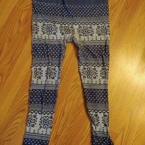 Blue and White Leggings